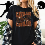 Cleveland Rhinestone Shirt: Sparkling Style Football Tee