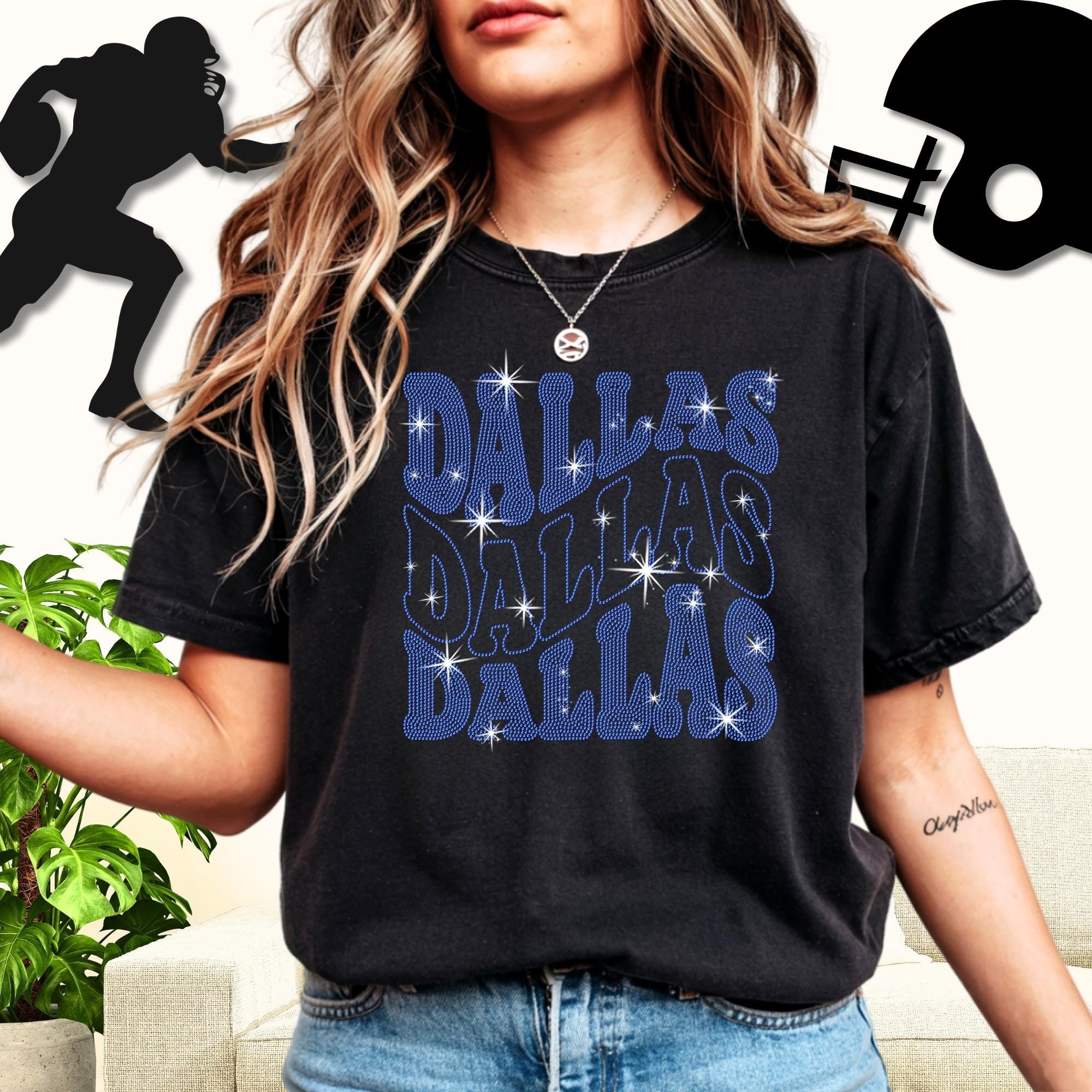 Dallas Rhinestone Shirt: Football Game Day Tailgate Tee