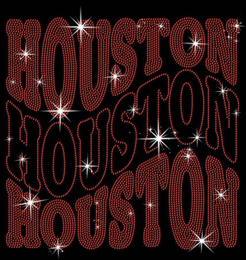 Houston Rhinestone Shirt: Trendy Team Fans Shirt for Game Day