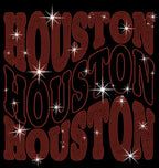 Houston Rhinestone Shirt: Trendy Team Fans Shirt for Game Day
