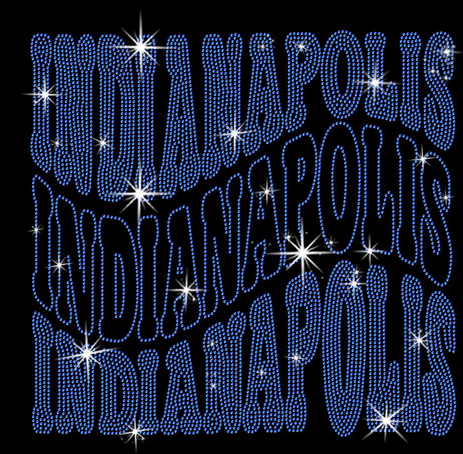 Indianapolis Rhinestone Shirt: Football Team Fans Bling Tee