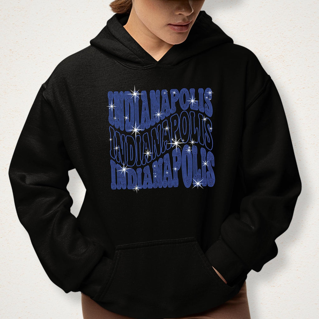 Indianapolis Rhinestone Shirt: Football Team Fans Bling Tee