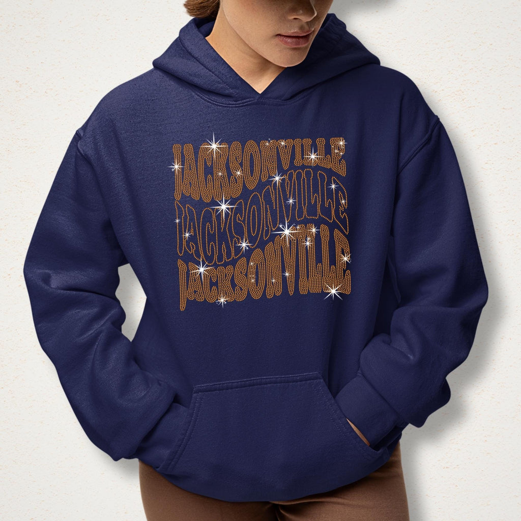 Jacksonville Rhinestone Shirt: Bling Football Team Fans Support Tee
