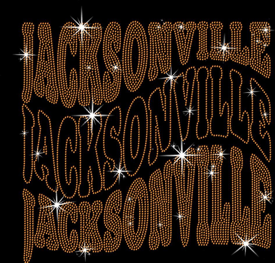 Jacksonville Rhinestone Shirt: Bling Football Team Fans Support Tee