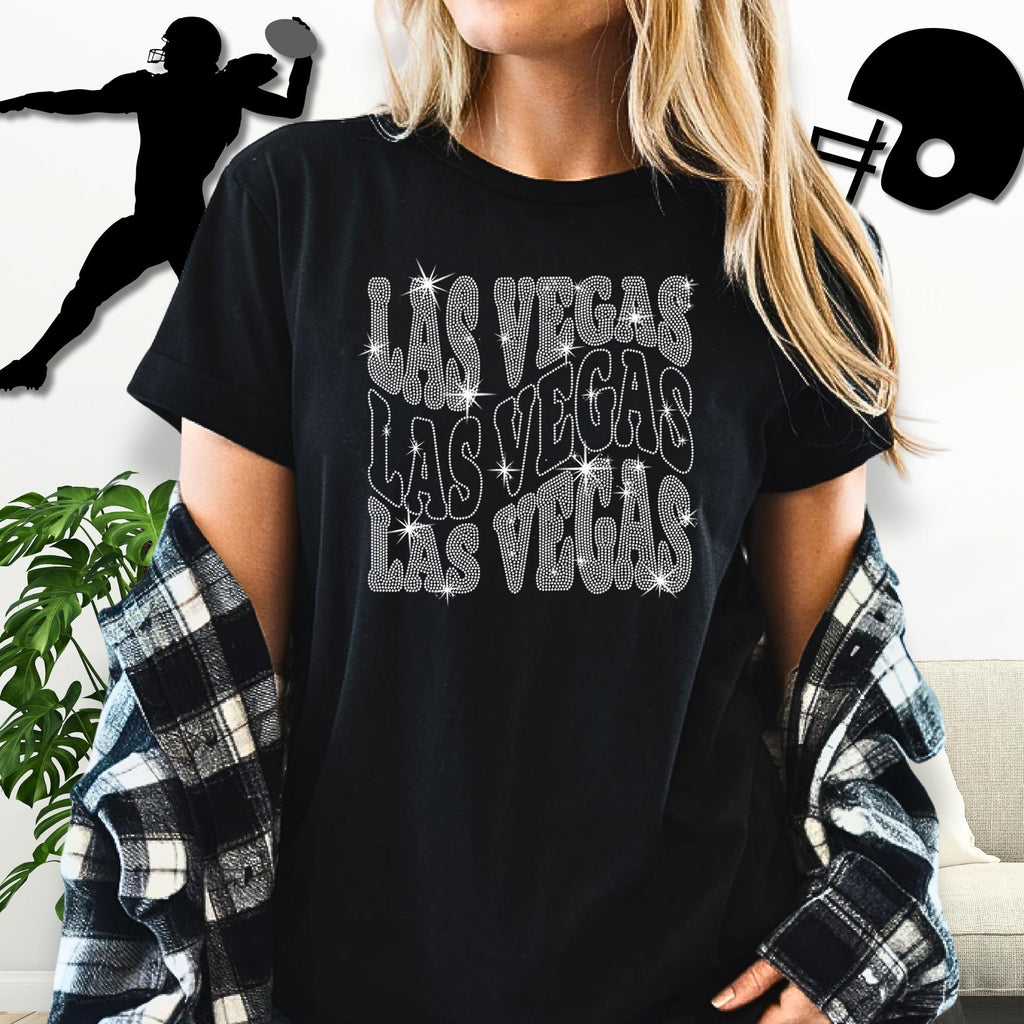 Las Vegas Rhinestone Shirt: Bling Football Fans Shirt