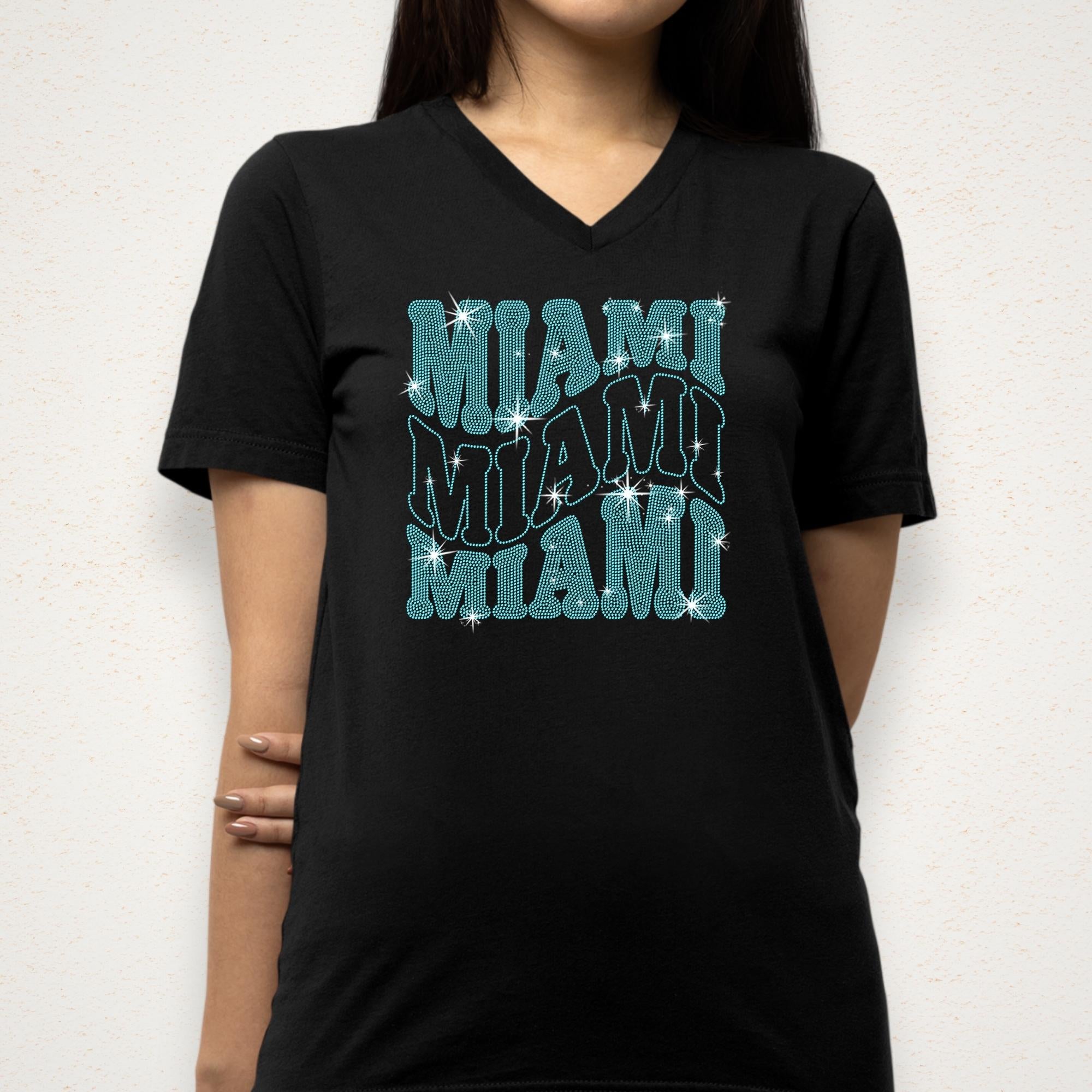 Miami Rhinestone Shirt: Sunday Day Football Tailgate Party Shirt