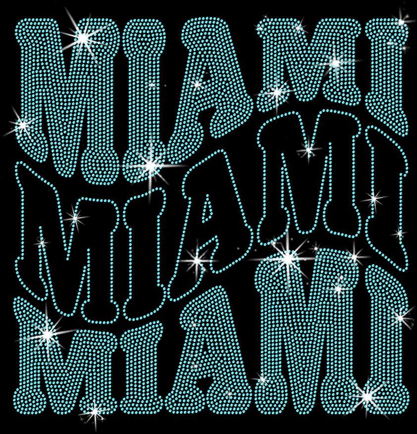 Miami Rhinestone Shirt: Sunday Day Football Tailgate Party Shirt