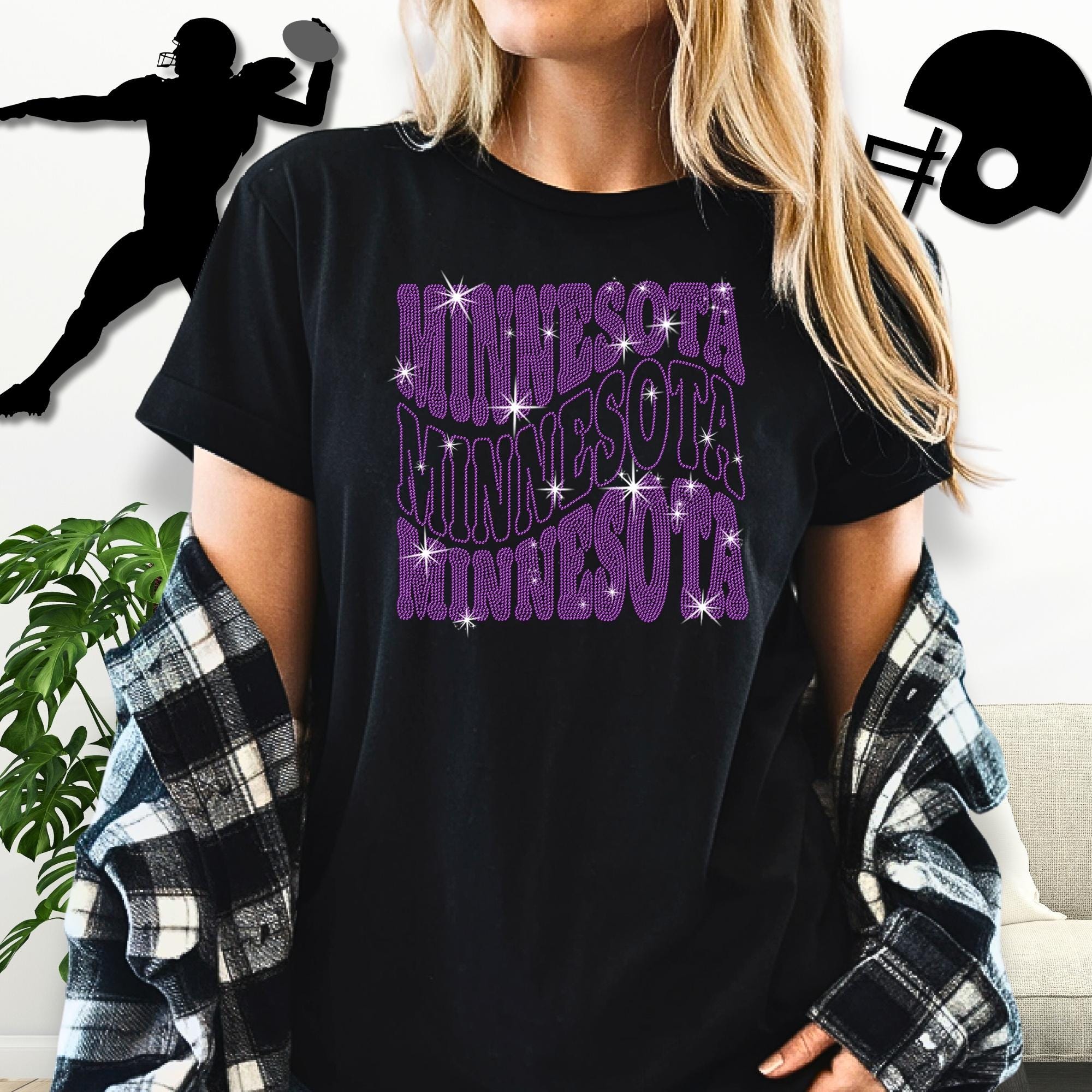 Minnesota Rhinestone Shirt: Sparkling Football Lover Tee Main image