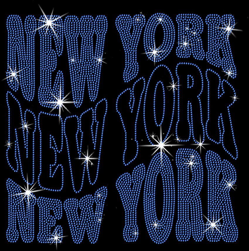 New York Rhinestone Shirt: Bling Sunday Tailgate Party Tee