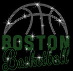 Boston Basketball Rhinestone T-Shirt: Sports Lover Sparkle Gift