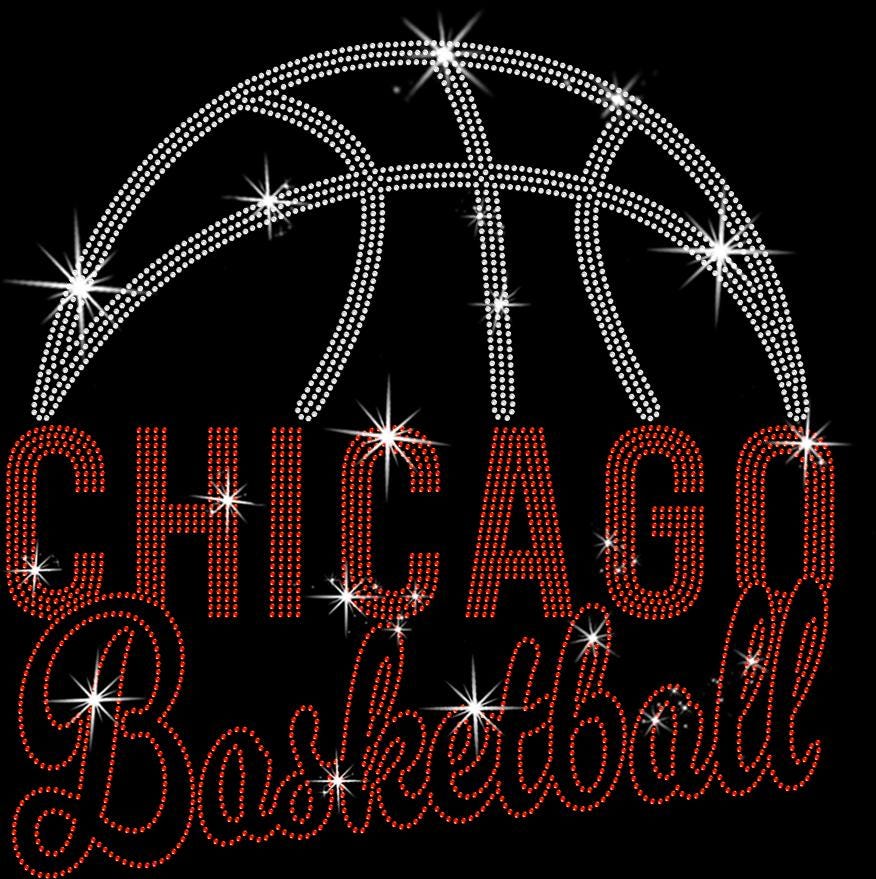 Chicago Basketball Rhinestone Shirt: Sparkling Retro Sports Team Fans Apparel