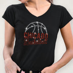 Chicago Basketball Rhinestone Shirt: Sparkling Retro Sports Team Fans Apparel