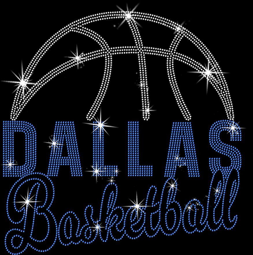 Dallas Basketball Rhinestone Shirt: Basketball Game Day Sparkle Tee