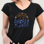 Denver Basketball Rhinestone T-Shirt: Basketball Sparkly Team Fan Shirt