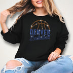 Denver Basketball Rhinestone T-Shirt: Basketball Sparkly Team Fan Shirt
