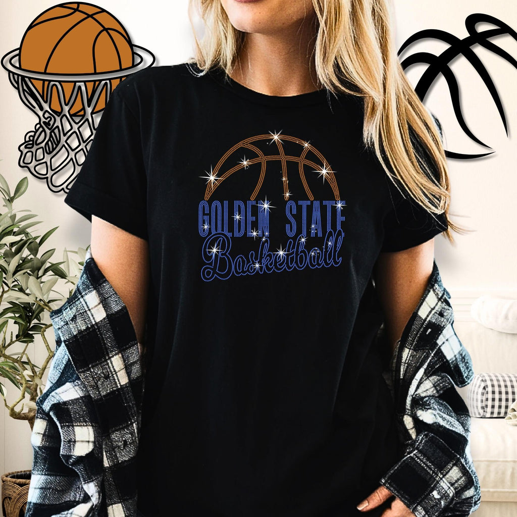 San Francisco Basketball Rhinestone Shirt: Funny Sports Fan Gift for Her