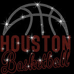 Houston Basketball Rhinestone Shirt: Sparkly Vintage Basketball Streetwear