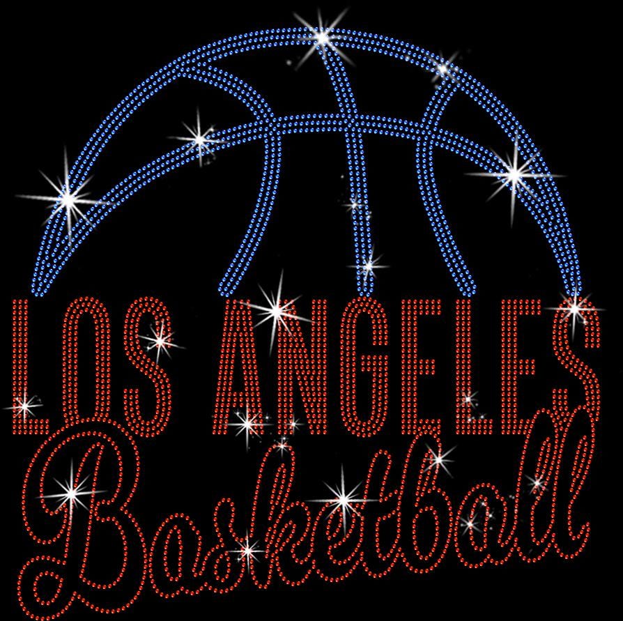 Los Angeles Basketball Rhinestone Shirt: Basketball Team Bling Hoodie