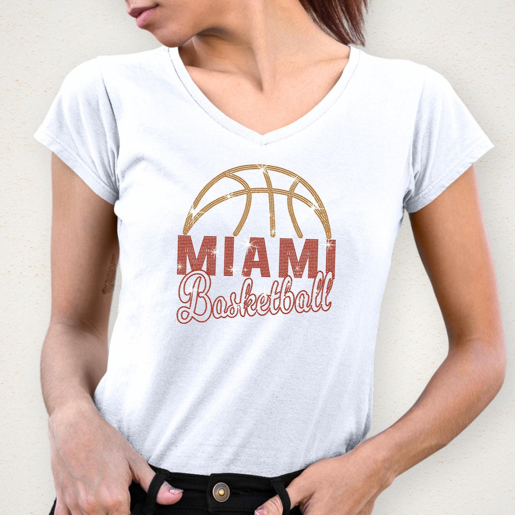 Miami Basketball Rhinestone Shirt: Tailgate Sweatshirt Gift for Fans