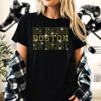 Boston Ice Hockey Rhinestone Shirt: Bling Hockey Game Day Apparel