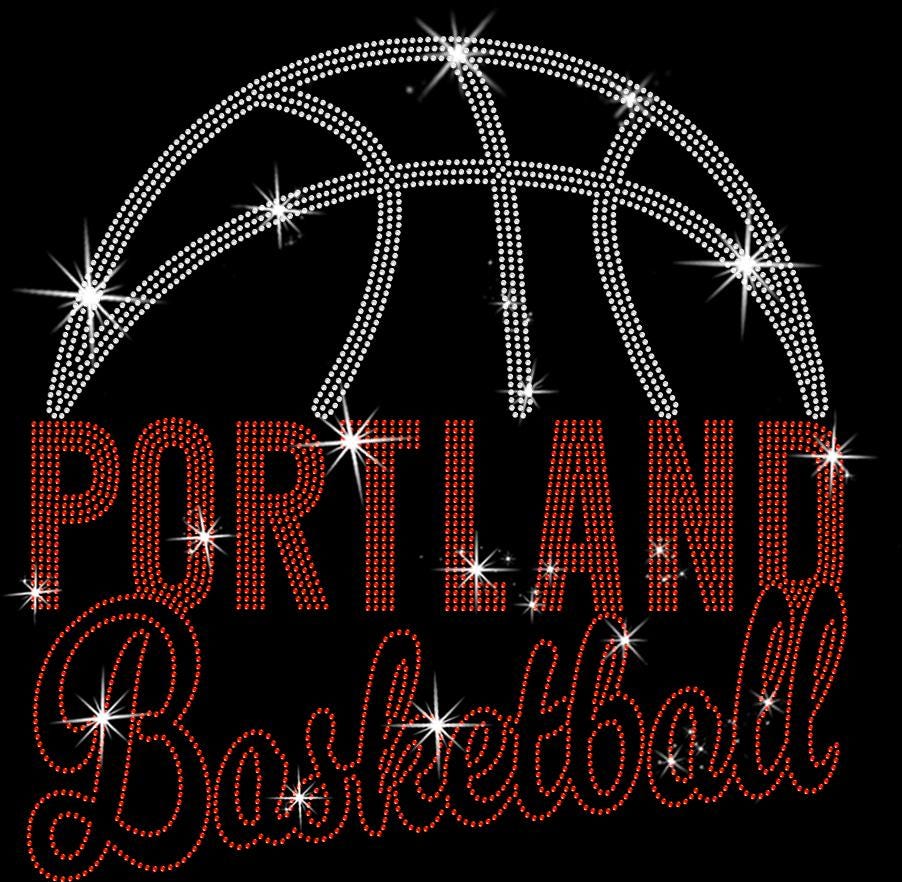 Portland Basketball Rhinestone Shirt: Basketball Lover Fans Sparkly Tee