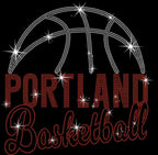 Portland Basketball Rhinestone Shirt: Basketball Lover Fans Sparkly Tee