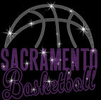 Sacramento Basketball Rhinestone Shirt: Retro Basketball Game Day Bling Outfit