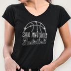 San Antonio Basketball Rhinestone Shirt: Trendy Basketball Game Day Bling Apparel