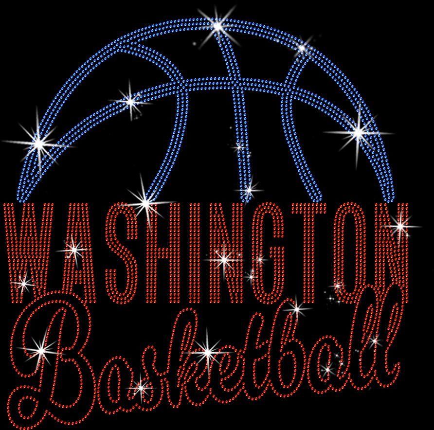 Washington Basketball Rhinestone Shirt: Sparkly Basketball Lovers Outfit