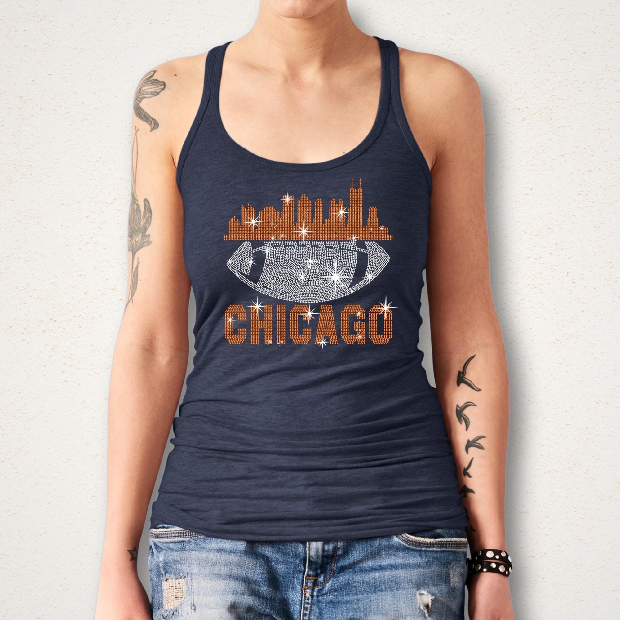 Chicago Rhinestone Football Shirt: Game Day Tee