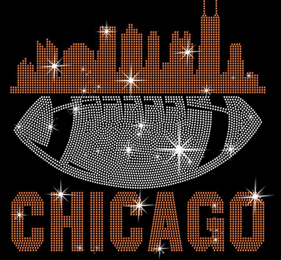 Chicago Rhinestone Football Shirt: Game Day Tee