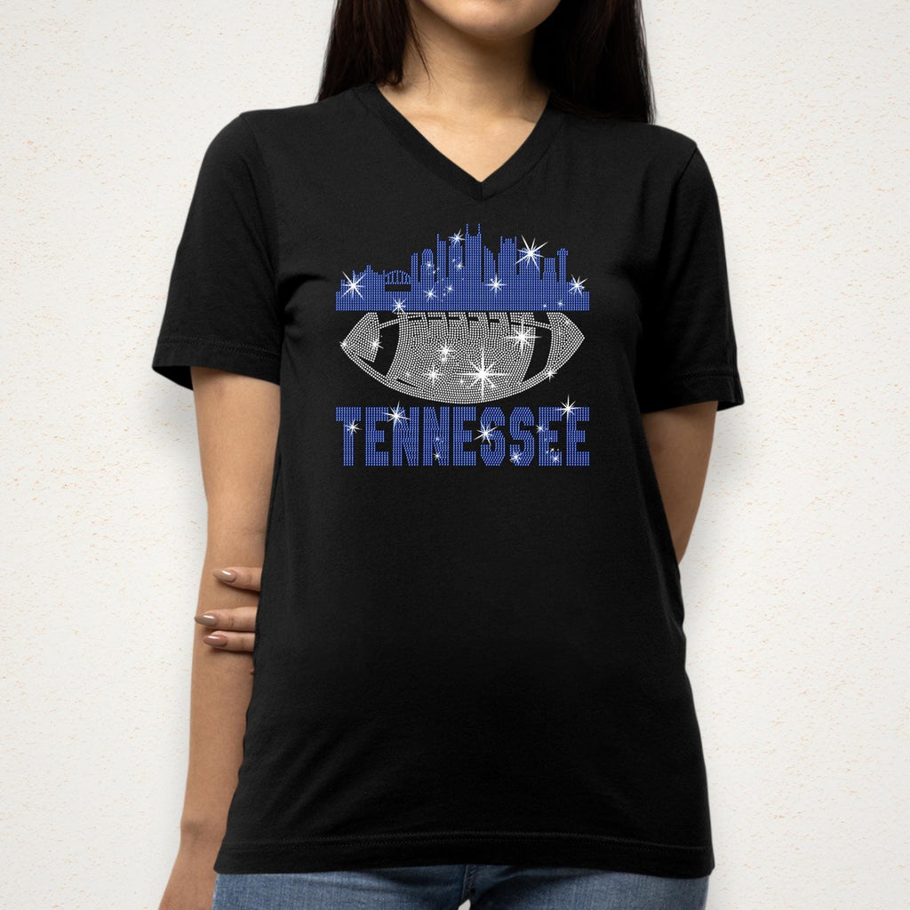 Tennessee Rhinestone Football Fan Shirt: Glittering Game Day Tee