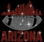 Arizona Rhinestone Football T-Shirt: Sparkling Team Spirit Tee