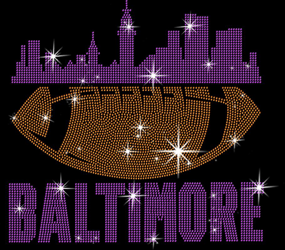 Baltimore Rhinestone Football Shirt: Sparkly Game Day Tee