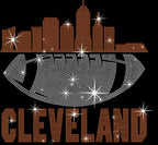 Cleveland Rhinestone Football Shirt: Sparkling Game Day Tee