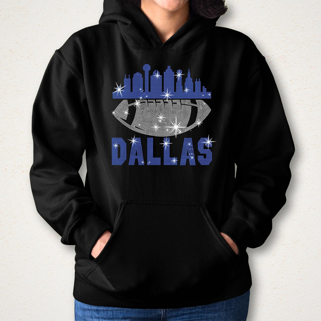 Dallas Rhinestone Football Tee: Shiny Game Day Fan Shirt