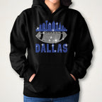 Dallas Rhinestone Football Tee: Shiny Game Day Fan Shirt