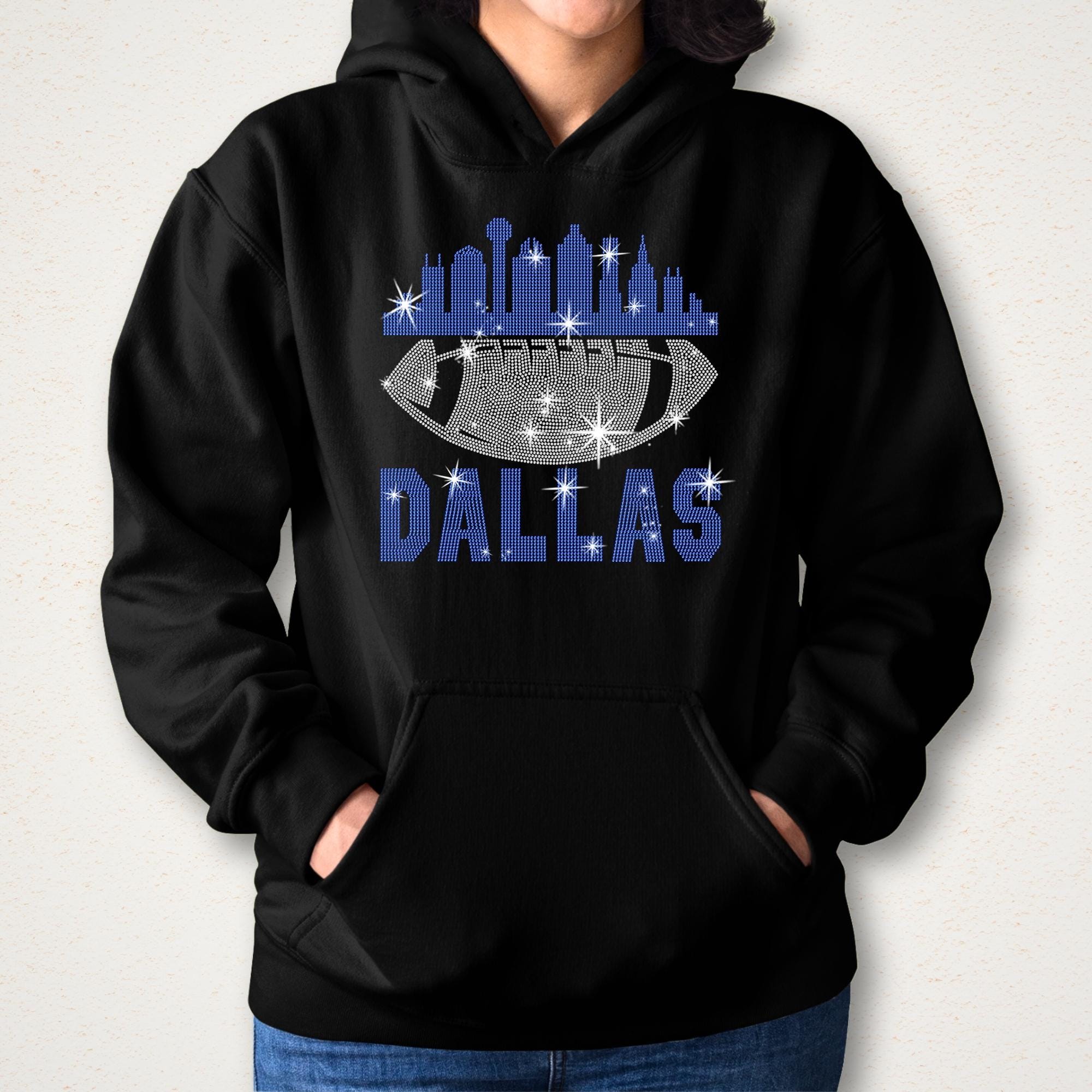 Dallas Rhinestone Football Tee: Shiny Game Day Fan Shirt