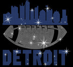 Detroit Rhinestone Football T-Shirt: Game Day Tailgate Tee