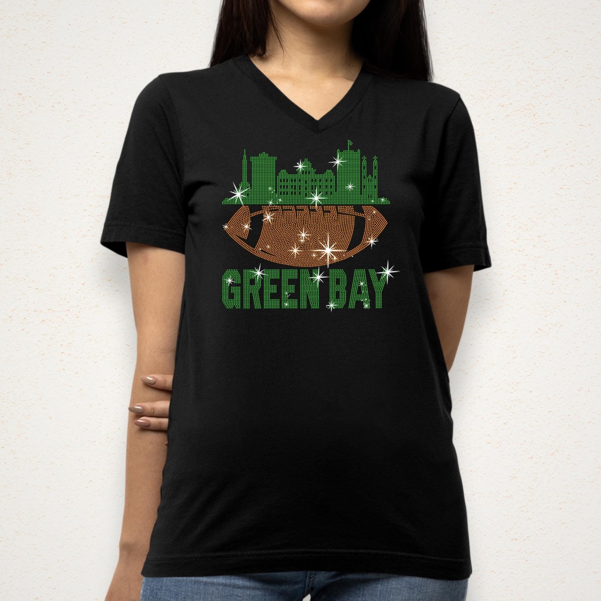 Green Bay Rhinestone Football Shirt: Sparkling Game Day Tee Secondary image