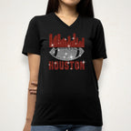 Houston Rhinestone Football T-Shirt: Dazzling Game Day Tee