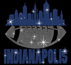 Indianapolis Rhinestone Football T-Shirt: Game Day Tee for Fans