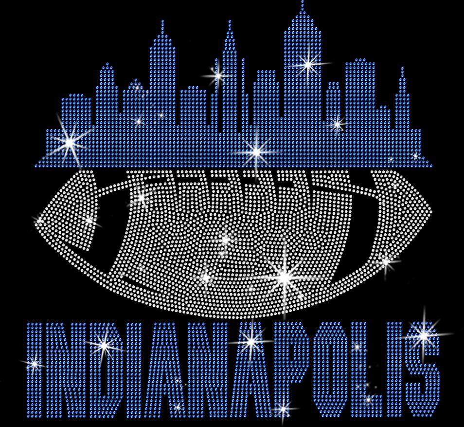Indianapolis Rhinestone Football T-Shirt: Game Day Tee for Fans