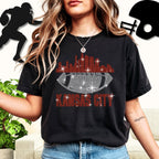 Kansas City Rhinestone Football Shirt: Sparkling Game Day Tee