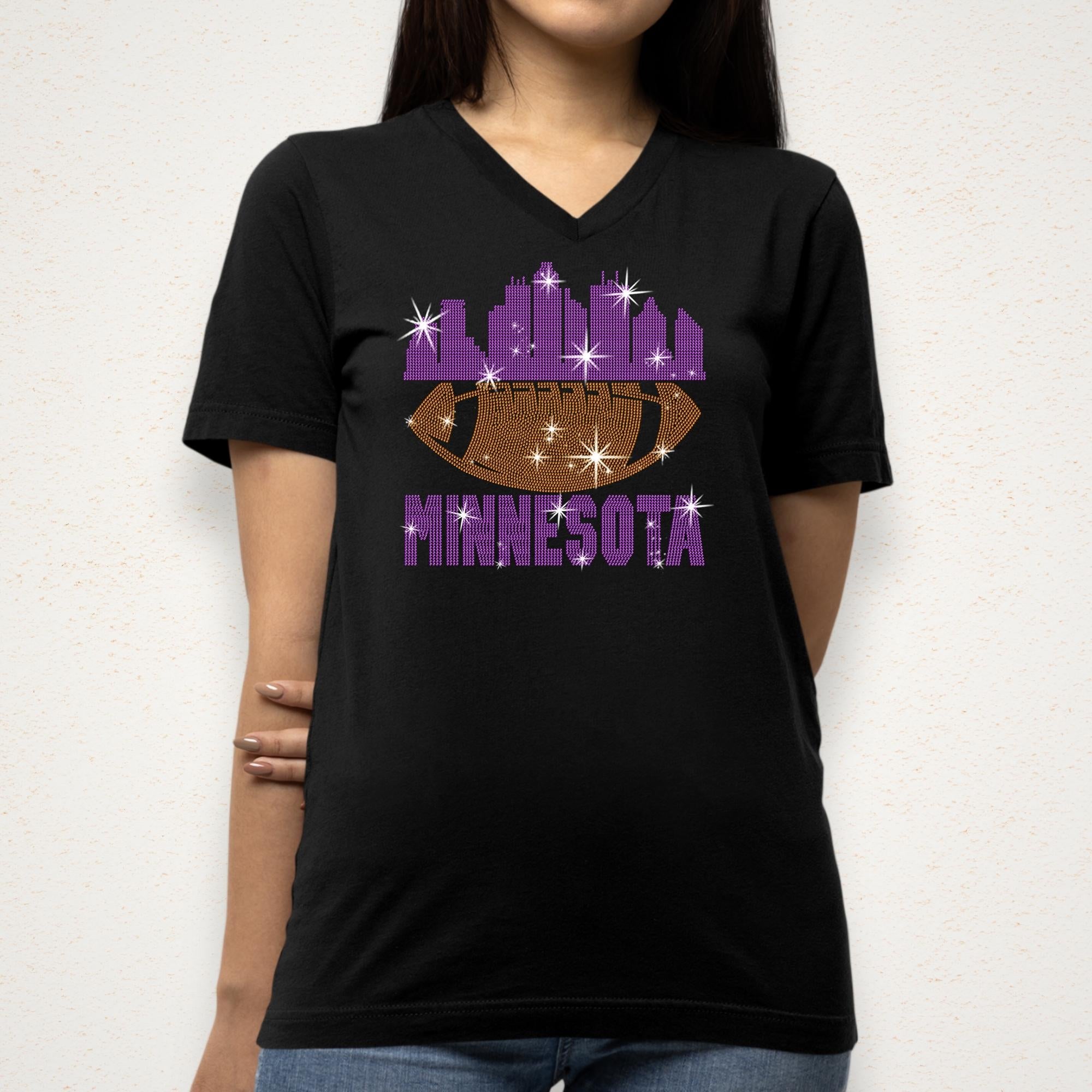Minnesota Rhinestone Football Shirt: Game Day Tailgate Tee Secondary image