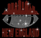 New England Rhinestone Football Fan T-Shirt: Sparkling Game Day Tee