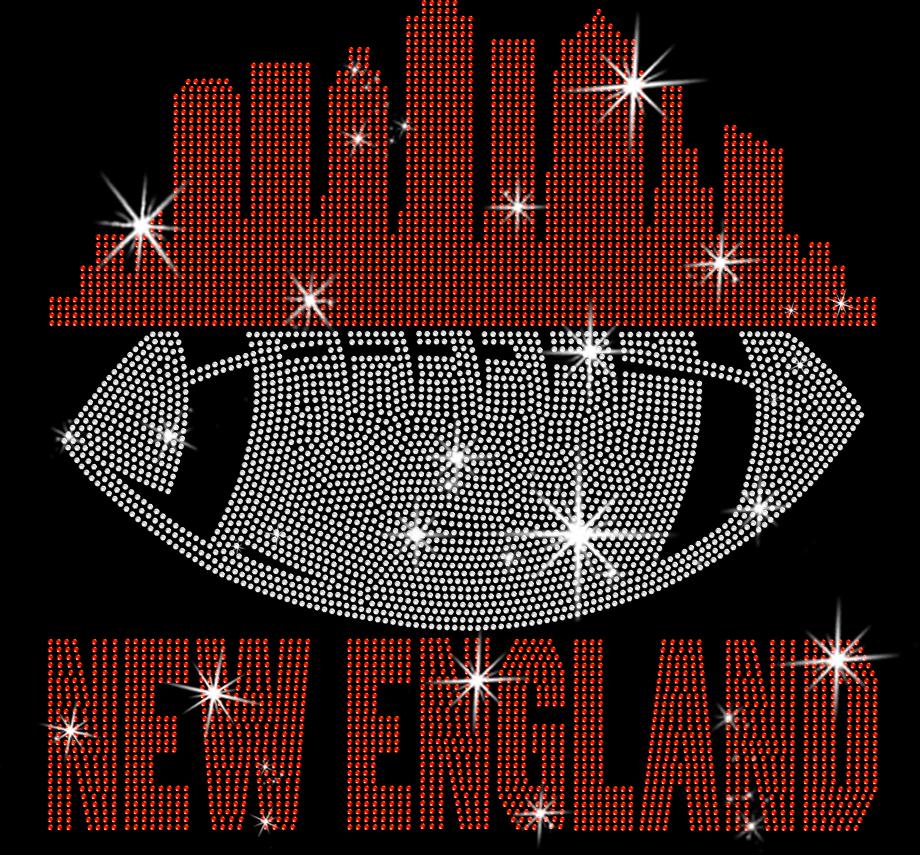New England Rhinestone Football Fan T-Shirt: Sparkling Game Day Tee