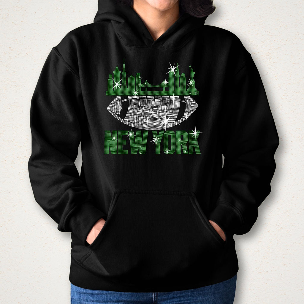 New York Football Rhinestone T-Shirt: Sparkly Game Day Tee
