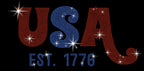 USA Est 1776 Rhinestone T-Shirt: Patriotic 4th of July Tee