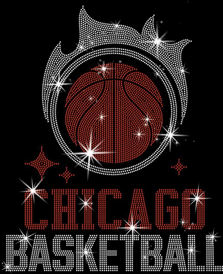 Chicago Basketball Team Rhinestone Shirt: Sparkly Basketball Game Day Tee